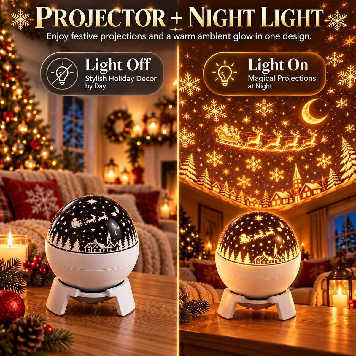 Magical Christmas Projection Night Light