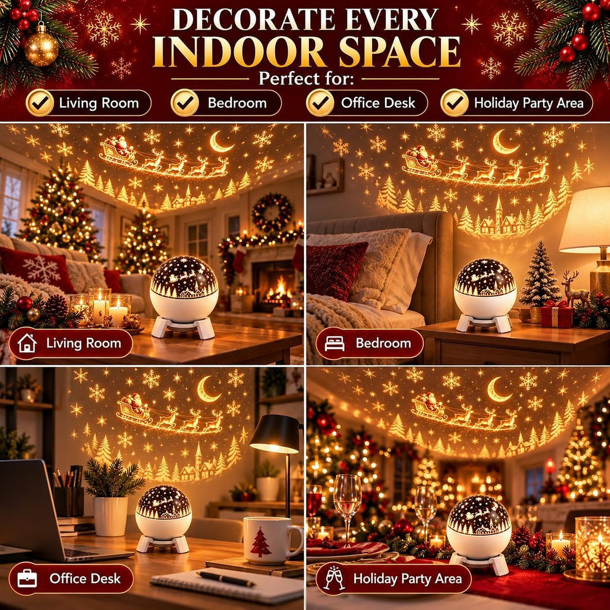 Magical Christmas Projection Night Light